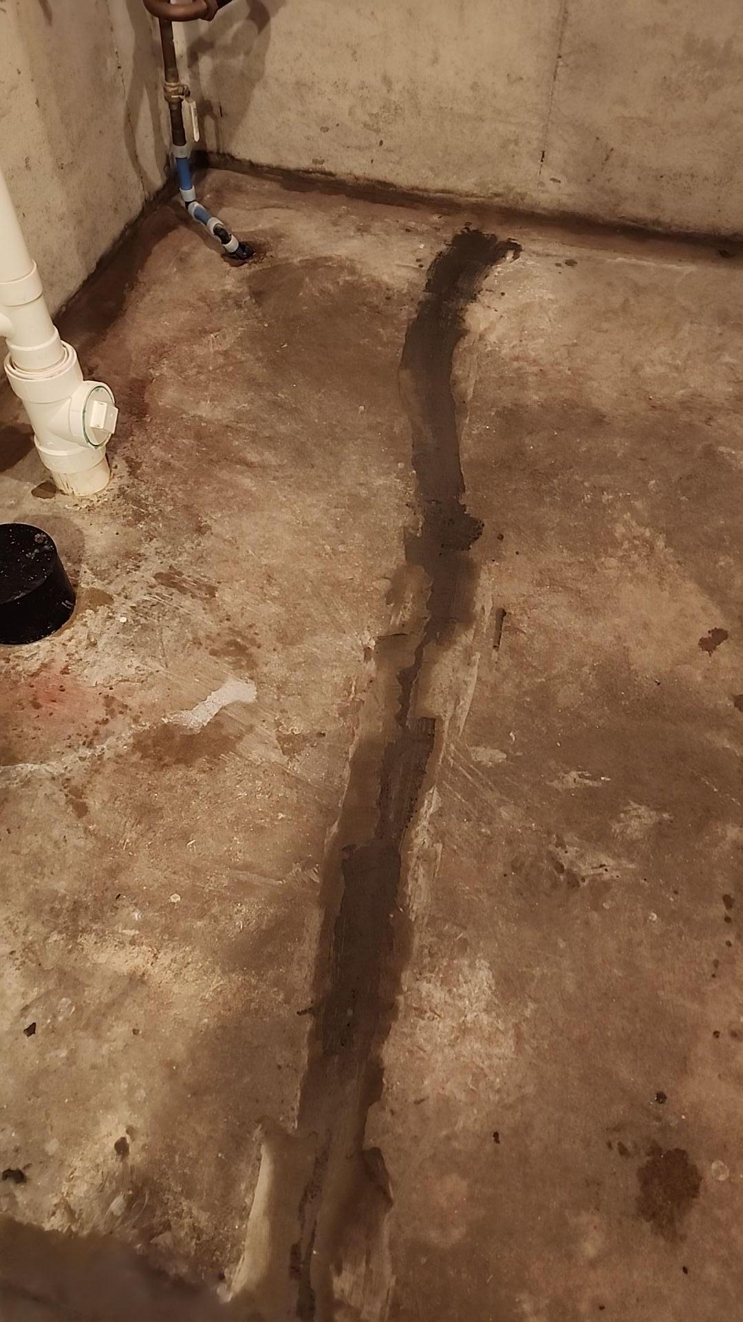 Professional crackrepair in a Thompsonville home basement wall